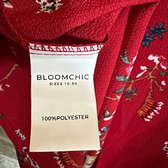 BloomChic Red Floral Blouse - Picture 4 of 5